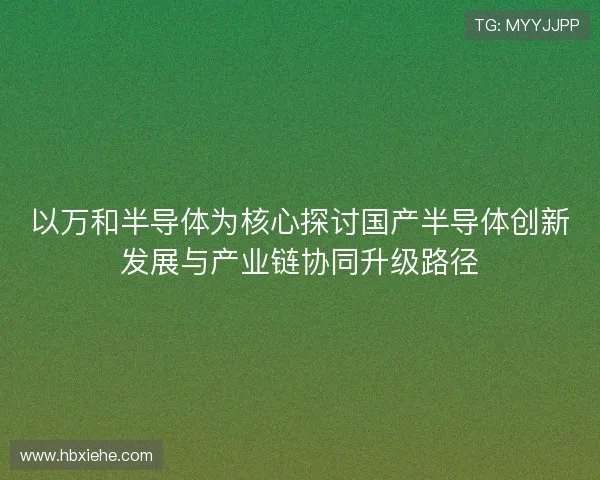 以万和半导体为核心探讨国产半导体创新发展与产业链协同升级路径